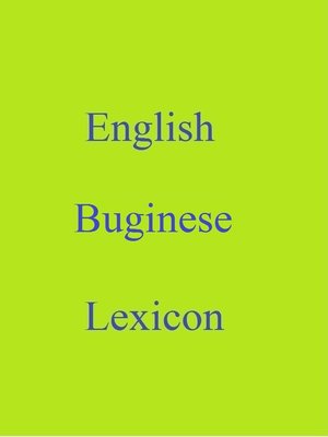 cover image of English Buginese Lexicon